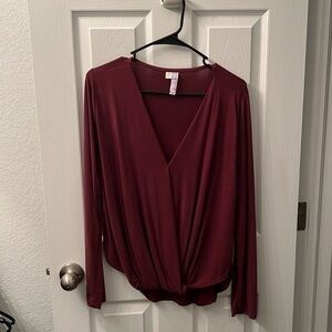 Maroon Long Sleeve Blouse